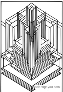 추상적인 디자인의 3D 금속 조각