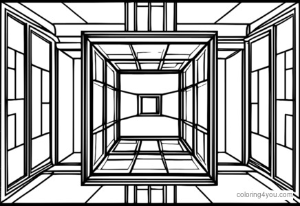 pagini de colorat ale unui cub origami geometric cu suprafață strălucitoare.