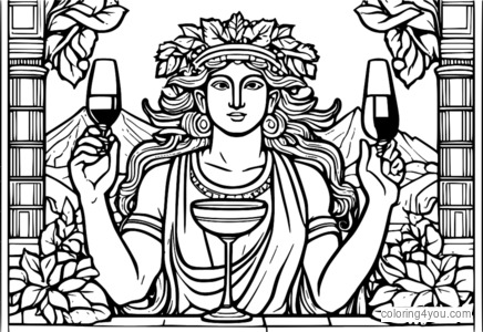 Dionysos mit einem Weinbecher auf dem Olymp