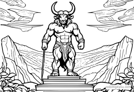 A majestic Minotaur standing on top of the world.