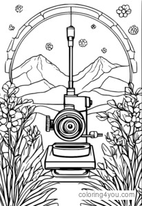 Un microscope examinant une minuscule cellule végétale