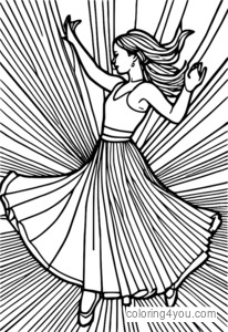 Rainbow Salsa Dancers coloring page, rainbow, colors, dance