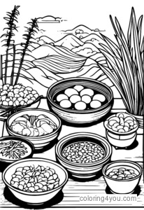 Taiwanese new year foods illustration