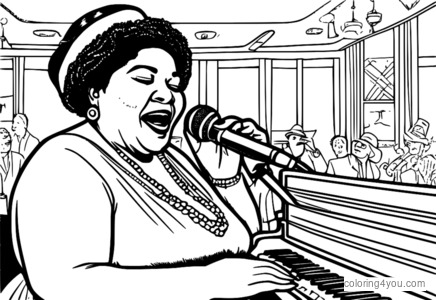 Big Mama Thornton dainuoja ir groja armonika