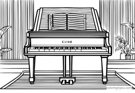 Papan tombol piano kanthi pratandha lan cathetan musik lembaran