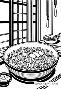 A steaming bowl of Sanuki Udon, perfect for a hot day