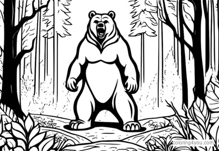 Desenho de Urso irritado batendo os pés para colorir