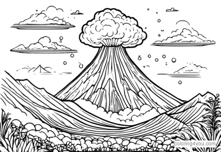 Illustrazione dell'eruzione del vulcano di bicarbonato di sodio