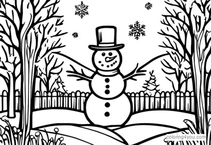 Paġna tal-kulur ta' Snowman