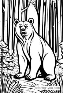 Desenho de Urso irritado batendo os pés para colorir