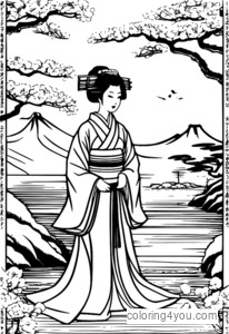 Perinteinen japanilainen kimono Edo-kaudella