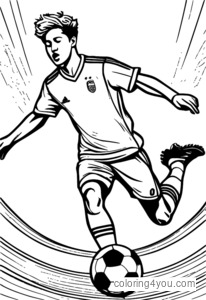 Desenho de futebol estilo livre para colorir, magia do futebol da Copa do Mundo