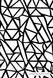 Wave tessellation pattern na inspirasyon ng mga triangles at hexagons para kulayan ng mga bata at matatanda.