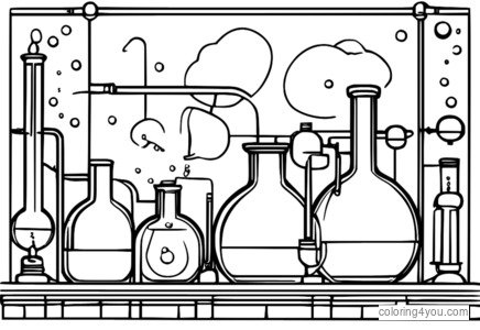 symboles de chimie colorés et diagrammes de sécurité.