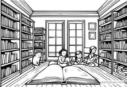 الأطفال الذين يقرؤون في Cozy Book Nook مُعاد تدويرهم