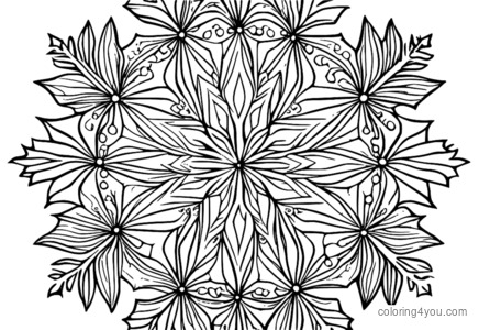 Magagandang snowflake na may masalimuot na pattern at detalye