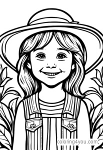 Colorful kids sun hats coloring pages illustration