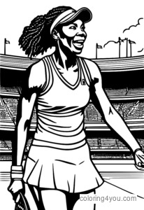 Desenho para colorir da tenista Venus Williams em Wimbledon