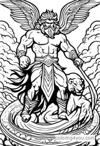 Batalha épica entre Zeus e o monstro Typhon