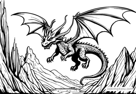 Illustration eines Zauberers, der auf einem Drachen reitet und einen Feuerzauber wirkt