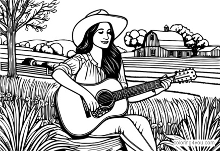 Kacey Musgraves med familie og akustisk gitar