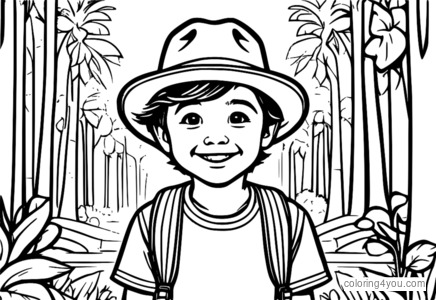 Un enfant portant un fedora coloré et un grand sourire