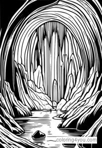 Glacier cave coloring page