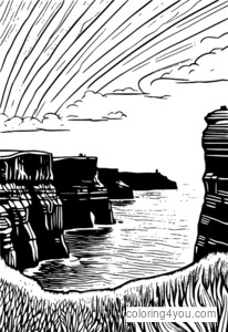 Ilustrácia fotografických tipov a trikov pre Cliffs of Moher s obrázkami a diagramami