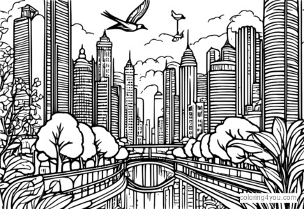 Bird-friendly city illustration