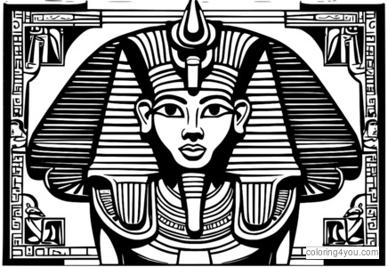 Osiris omgiven av egyptiska symboler och hieroglyfer