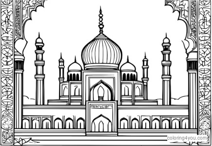 Karya seni berilhamkan kaligrafi Islam yang cantik dengan huruf yang rumit dan bentuk geometri.