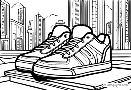 Cool sneakers to color and print for kids, perfect for sports fans