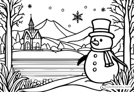 The joy and kindness of snowmen sharing a heart-shaped snowflake with a happy penguin