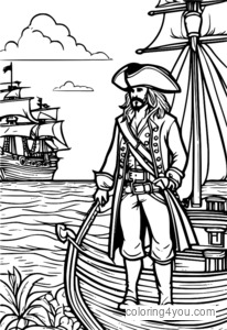 Pirate Captain na may Sword coloring page