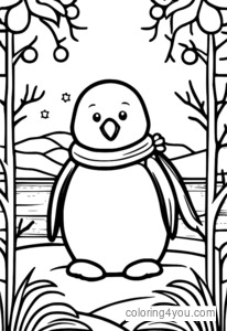 The joy and kindness of snowmen sharing a heart-shaped snowflake with a happy penguin