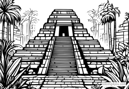 Ein Entdecker, der in einem Maya-Tempel nach Schätzen sucht