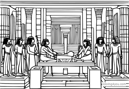 Constructing sarcophagi coloring page