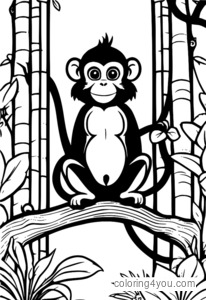 Coloriage - Singe du zodiaque chinois pour Colorier