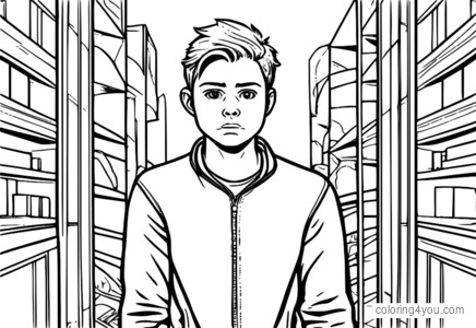 Angry young adult coloring pages with furrowed brows