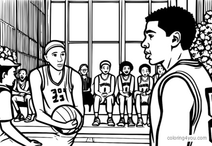 Basketball Coach na Nagbibigay ng Pep Talk sa isang Manlalaro