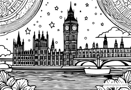 Ilustrasi kosmik Big Ben ing angkasa