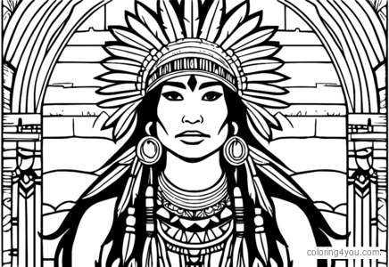 Ilustrasi sing nampilake macem-macem pola lan desain Native American tradisional