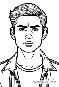 Angry young adult coloring pages with furrowed brows