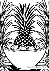 Dibujo de Mezcla de frutos secos de piña y frutos secos para colorear