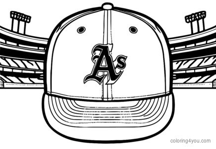 Desenho de Boné do Oakland Athletics para colorir