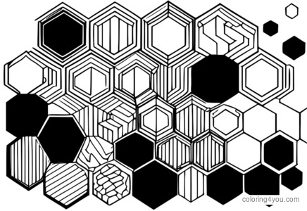 Patrón de panal negro de formas geométricas hexagonales.