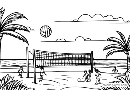 Bambini che giocano a beach volley