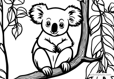 Koala lóg egy eukaliptuszfáról.