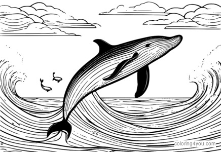 Pahina ng pangkulay ng Minke whale para sa mga bata