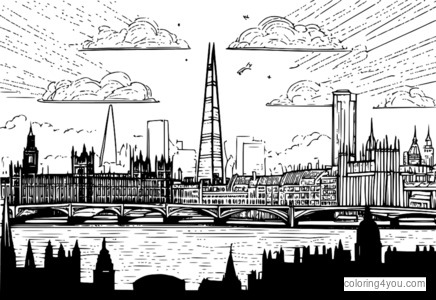 Noćna ilustracija zgrade The Shard u Londonu sa svjetlima